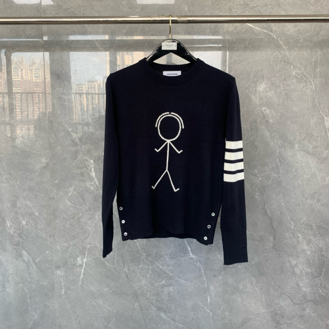 Thom Browne 톰브라운 스틱맨 라운드넥 울 니트 스웨터 5