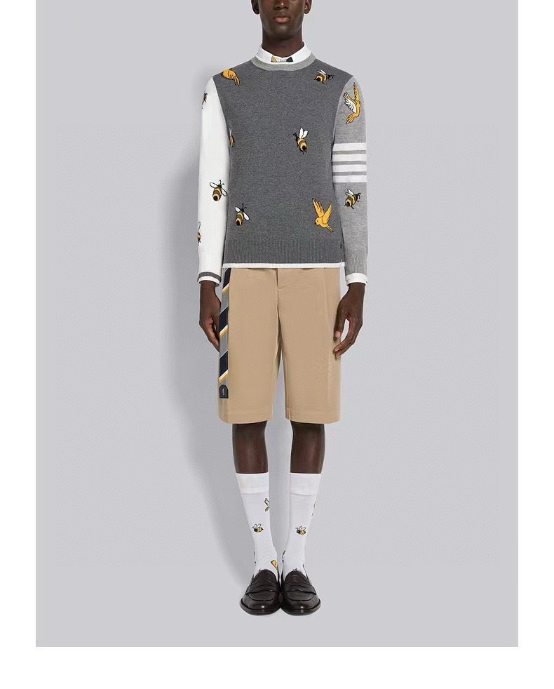 Thom Browne 톰브라운 TB23 FW 벌 자수 라운드넥 니트 스웨터 4