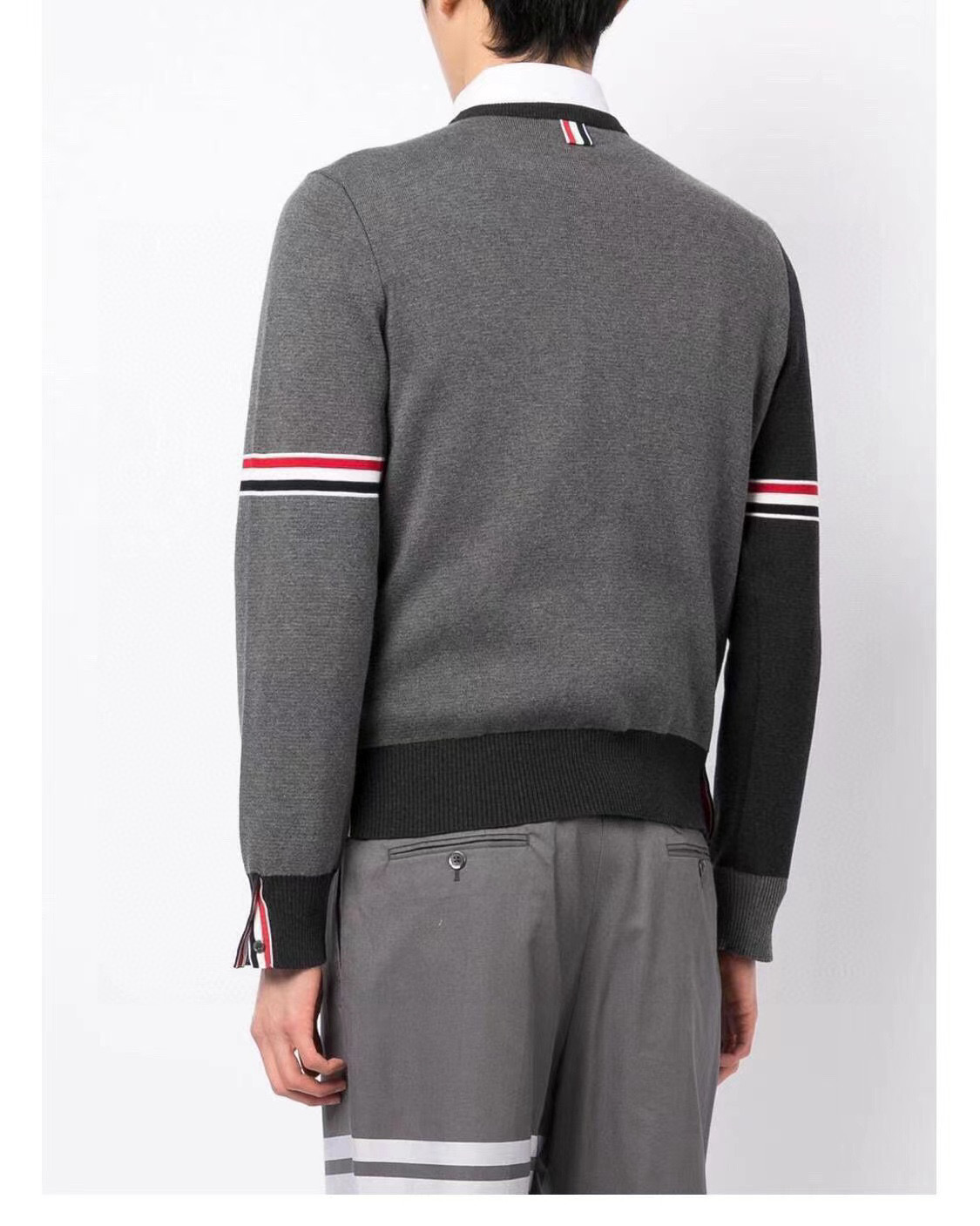 Thom Browne 톰브라운 TB23/FW 삼색 배색 라운드넥 니트 스웨터 3