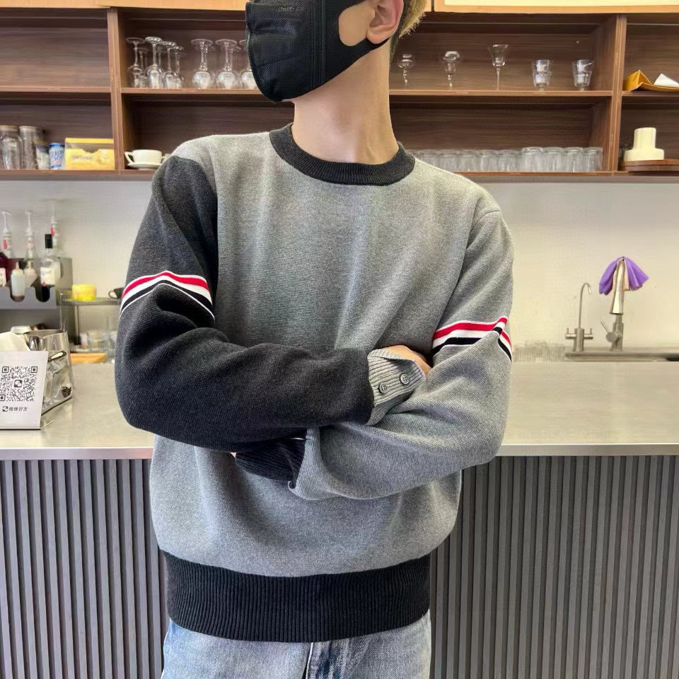 Thom Browne 톰브라운 TB23/FW 삼색 배색 라운드넥 니트 스웨터 13