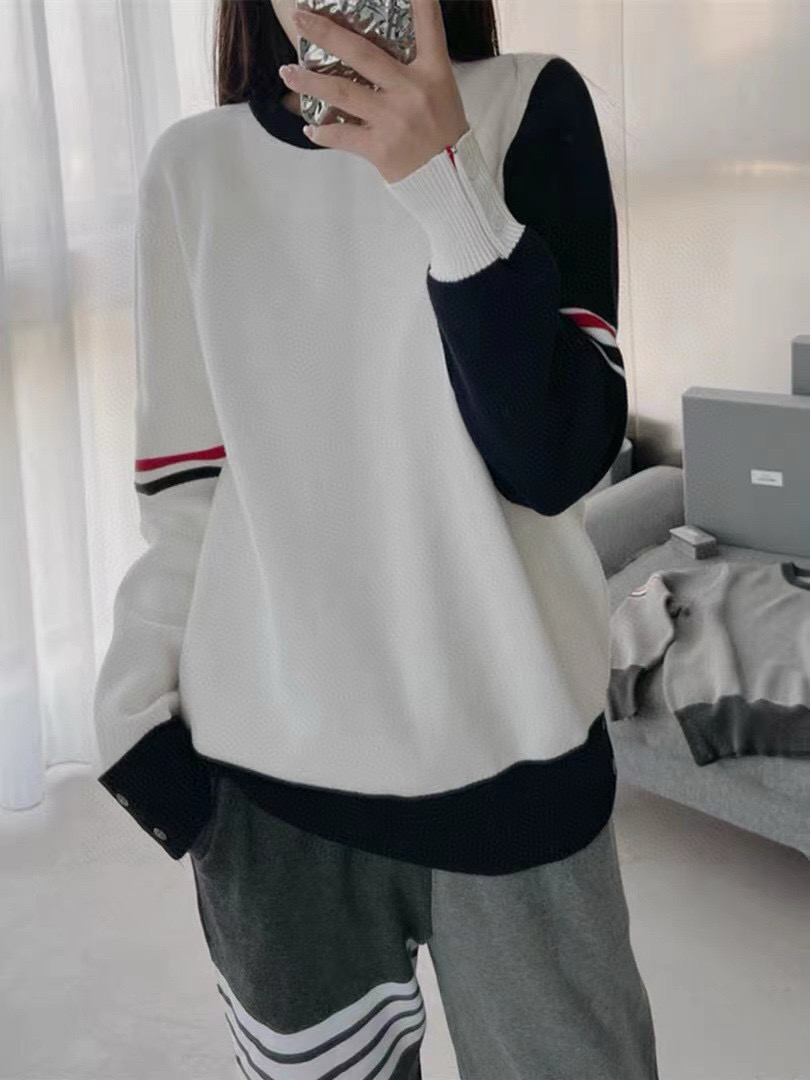 Thom Browne 톰브라운 TB23/FW 삼색 배색 라운드넥 니트 스웨터 2