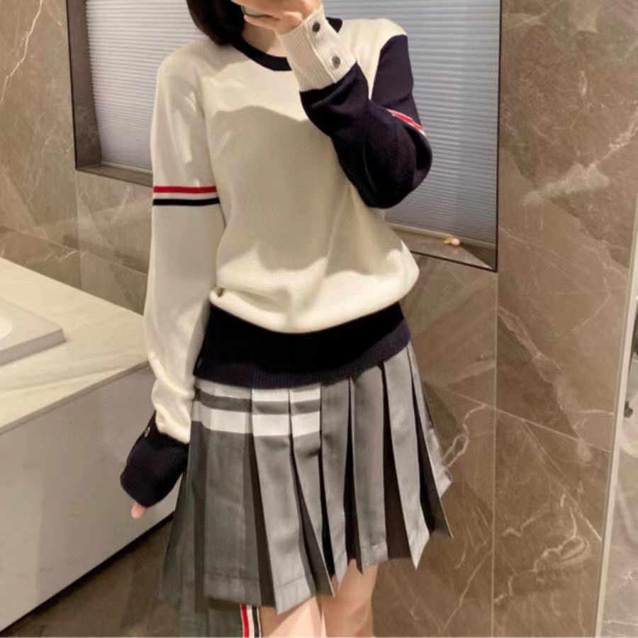 Thom Browne 톰브라운 TB23/FW 삼색 배색 라운드넥 니트 스웨터 3