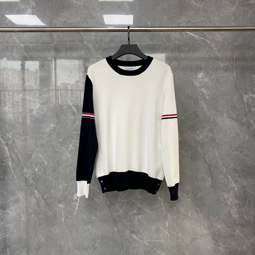 Thom Browne 톰브라운 TB23/FW 삼색 배색 라운드넥 니트 스웨터 8