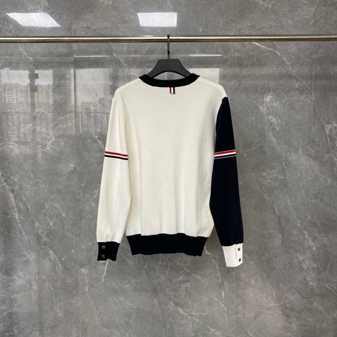 Thom Browne 톰브라운 TB23/FW 삼색 배색 라운드넥 니트 스웨터 9