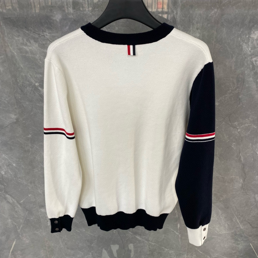 Thom Browne 톰브라운 TB23/FW 삼색 배색 라운드넥 니트 스웨터 11