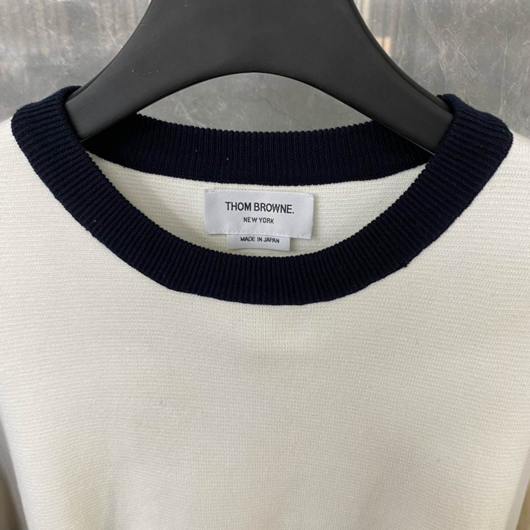Thom Browne 톰브라운 TB23/FW 삼색 배색 라운드넥 니트 스웨터 12