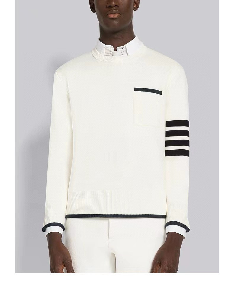 Thom Browne 톰브라운 TB23/FW 가슴 포켓 라운드넥 니트 스웨터 2