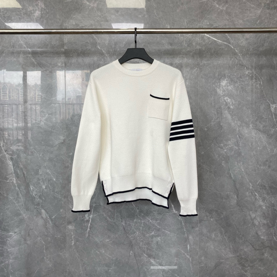 Thom Browne 톰브라운 TB23/FW 가슴 포켓 라운드넥 니트 스웨터 7