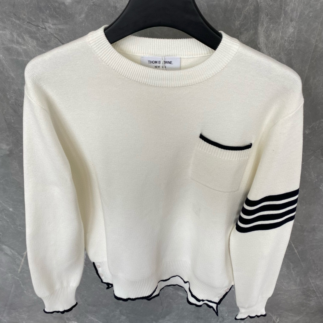 Thom Browne 톰브라운 TB23/FW 가슴 포켓 라운드넥 니트 스웨터 9