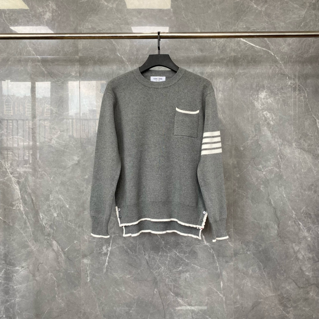 Thom Browne 톰브라운 TB23/FW 가슴 포켓 라운드넥 니트 스웨터 6