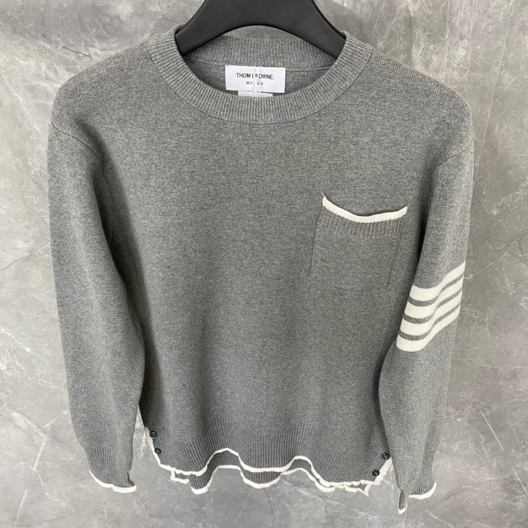 Thom Browne 톰브라운 TB23/FW 가슴 포켓 라운드넥 니트 스웨터 8