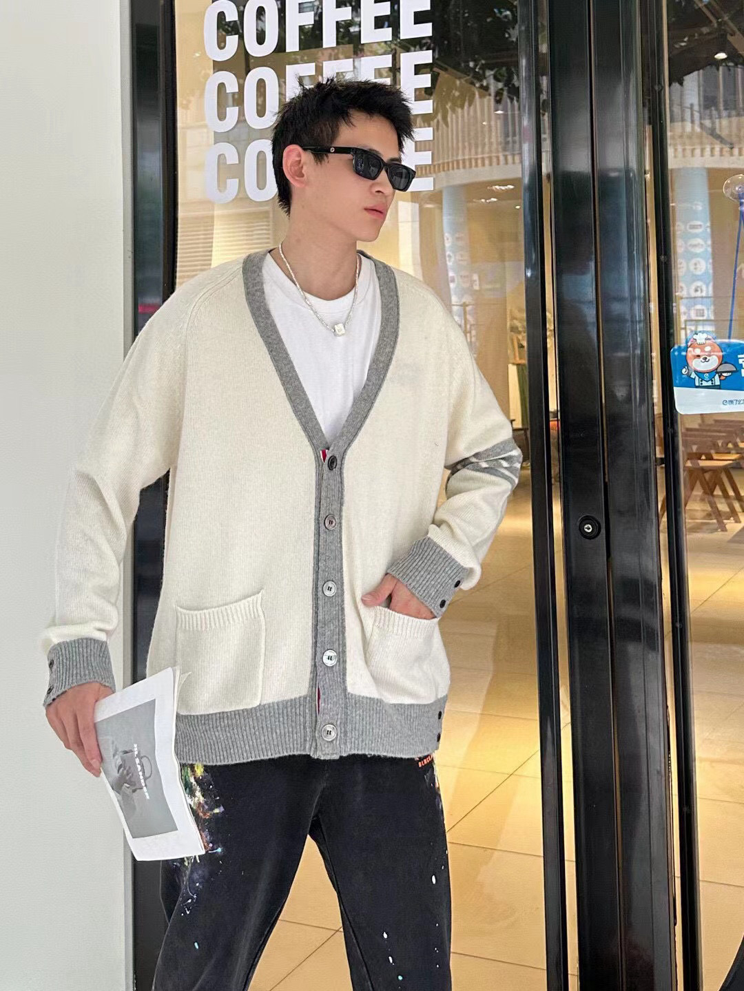 Thom Browne 톰브라운 컬러블록 울 가디건 20