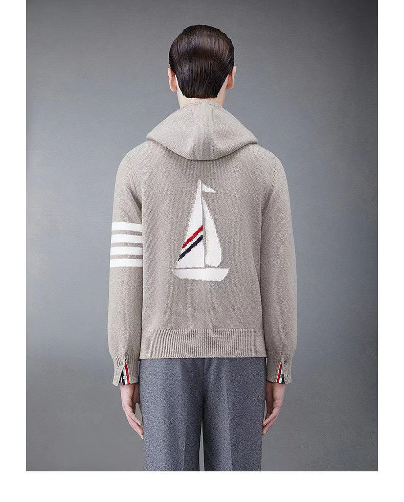 Thom Browne 톰브라운 세일보트 인타르시아 울 후드 집업 니트 3