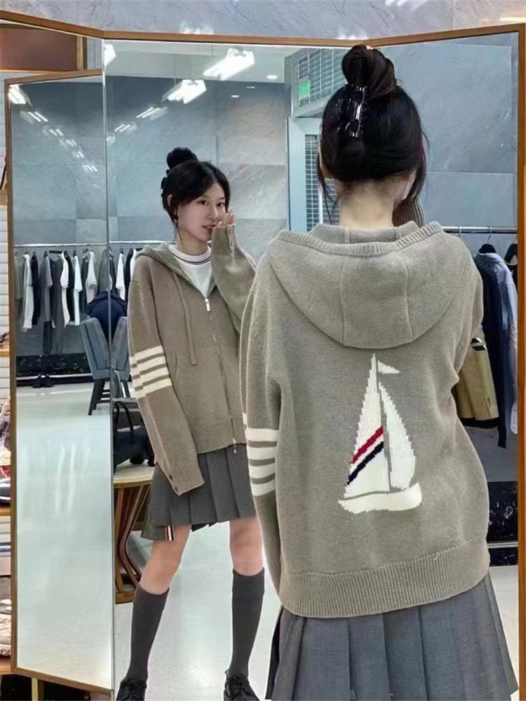 Thom Browne 톰브라운 세일보트 인타르시아 울 후드 집업 니트 17