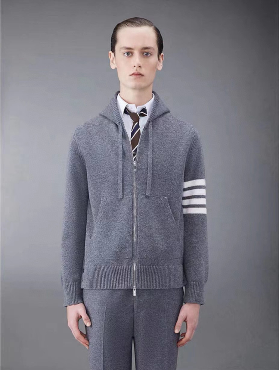 Thom Browne 톰브라운 세일보트 인타르시아 울 후드 집업 니트 1