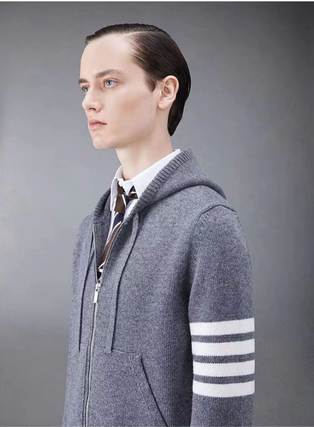 Thom Browne 톰브라운 세일보트 인타르시아 울 후드 집업 니트 4