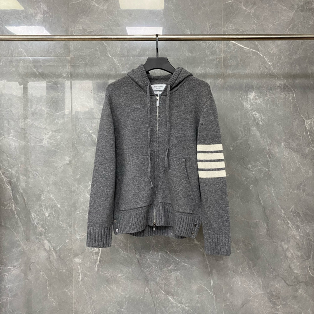 Thom Browne 톰브라운 세일보트 인타르시아 울 후드 집업 니트 5