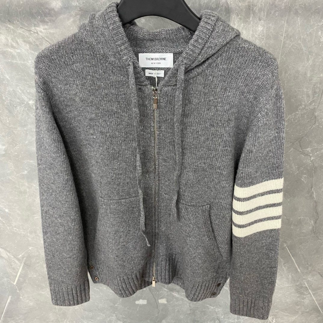 Thom Browne 톰브라운 세일보트 인타르시아 울 후드 집업 니트 7