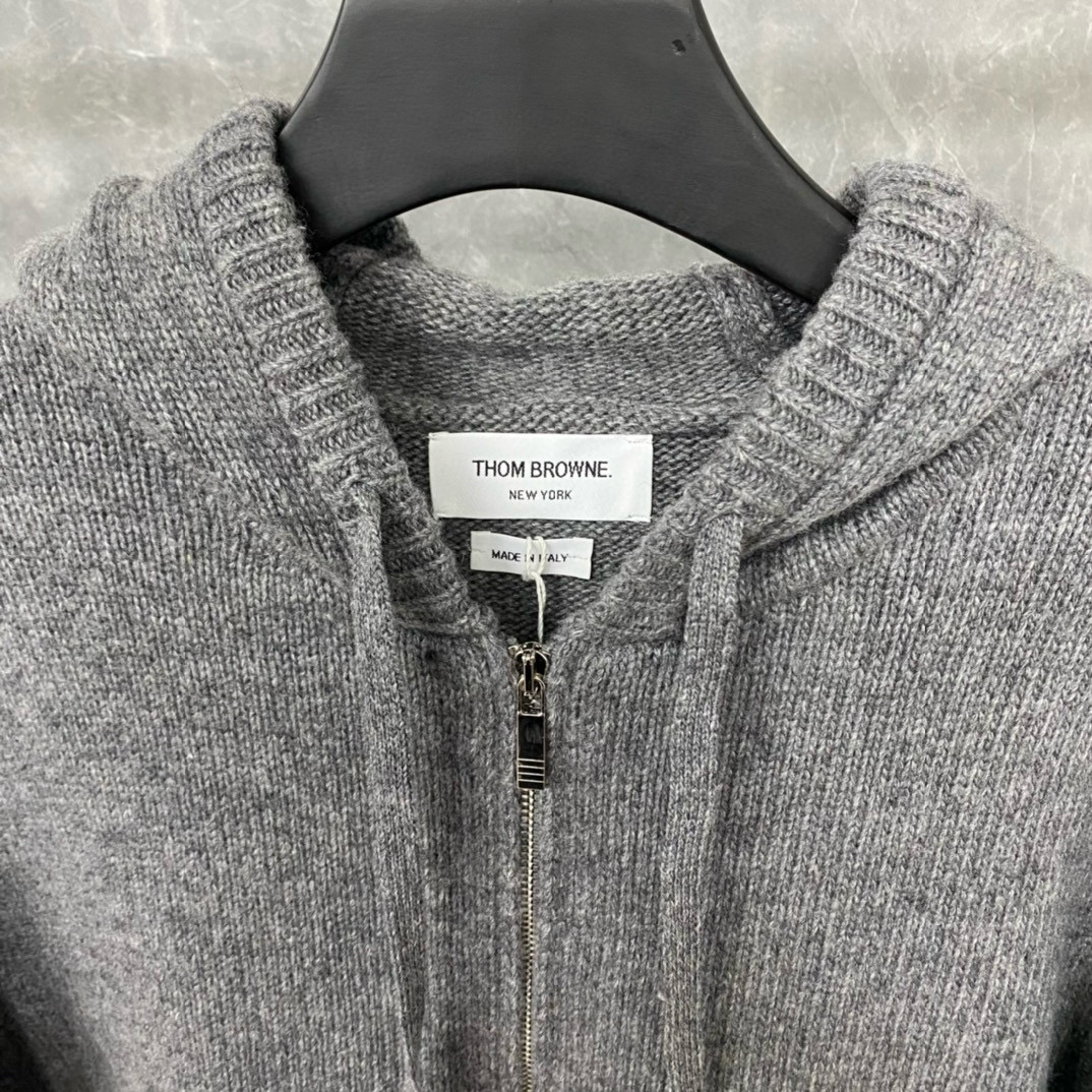 Thom Browne 톰브라운 세일보트 인타르시아 울 후드 집업 니트 9