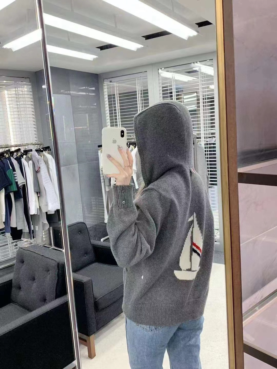 Thom Browne 톰브라운 세일보트 인타르시아 울 후드 집업 니트 14