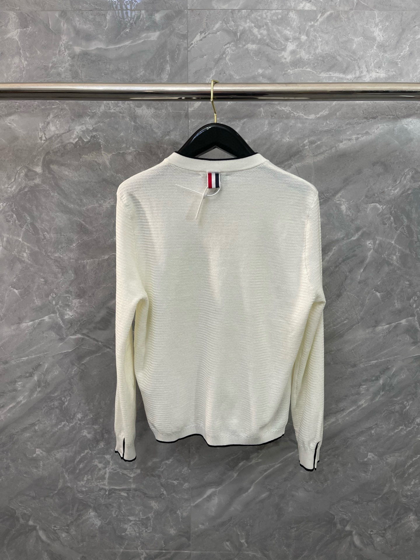 Thom Browne 톰브라운 클래식 배색 라운드넥 니트 가디건 9