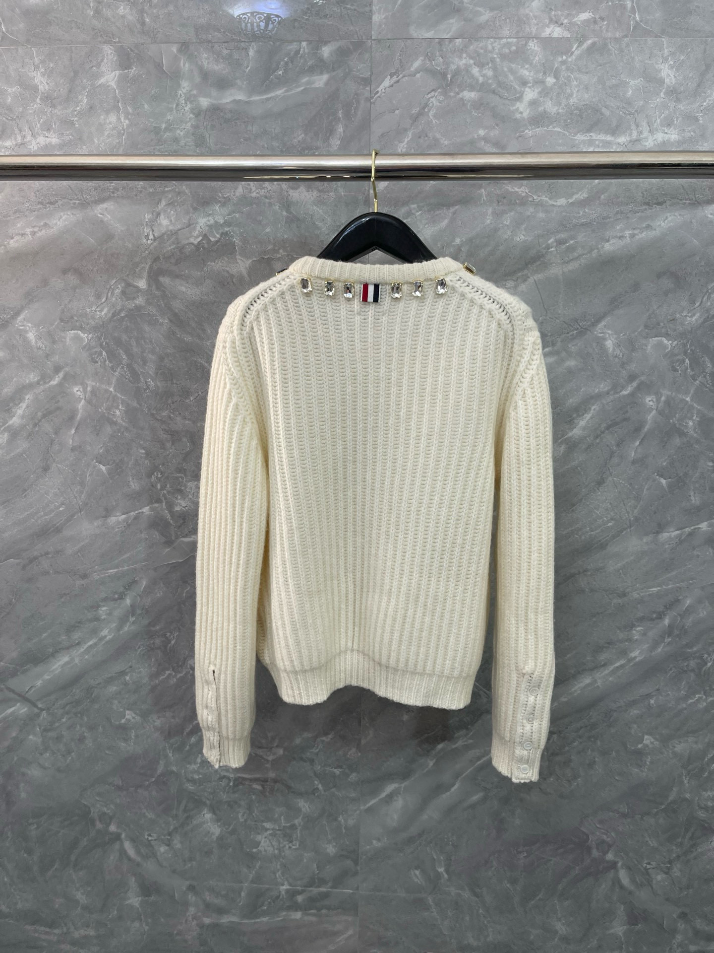 Thom Browne 톰브라운 크리스털 장식 울 니트 가디건 12