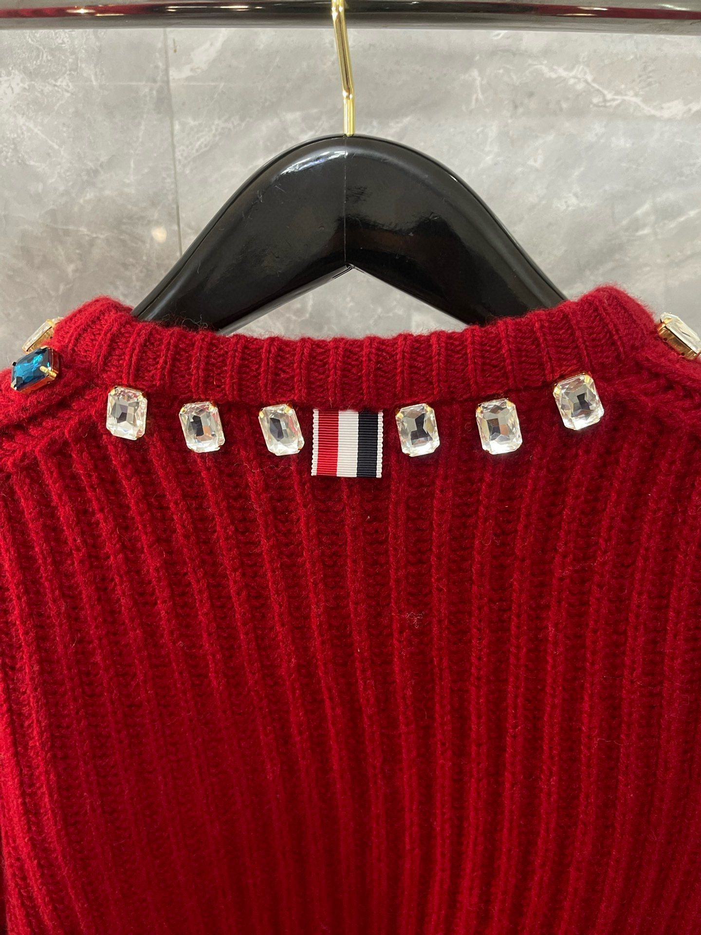 Thom Browne 톰브라운 크리스털 장식 울 니트 가디건 8