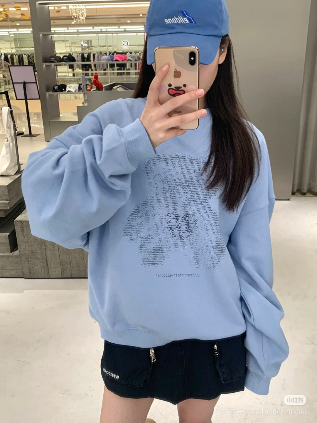 We11done 테디베어 스카이 블루 맨투맨 1