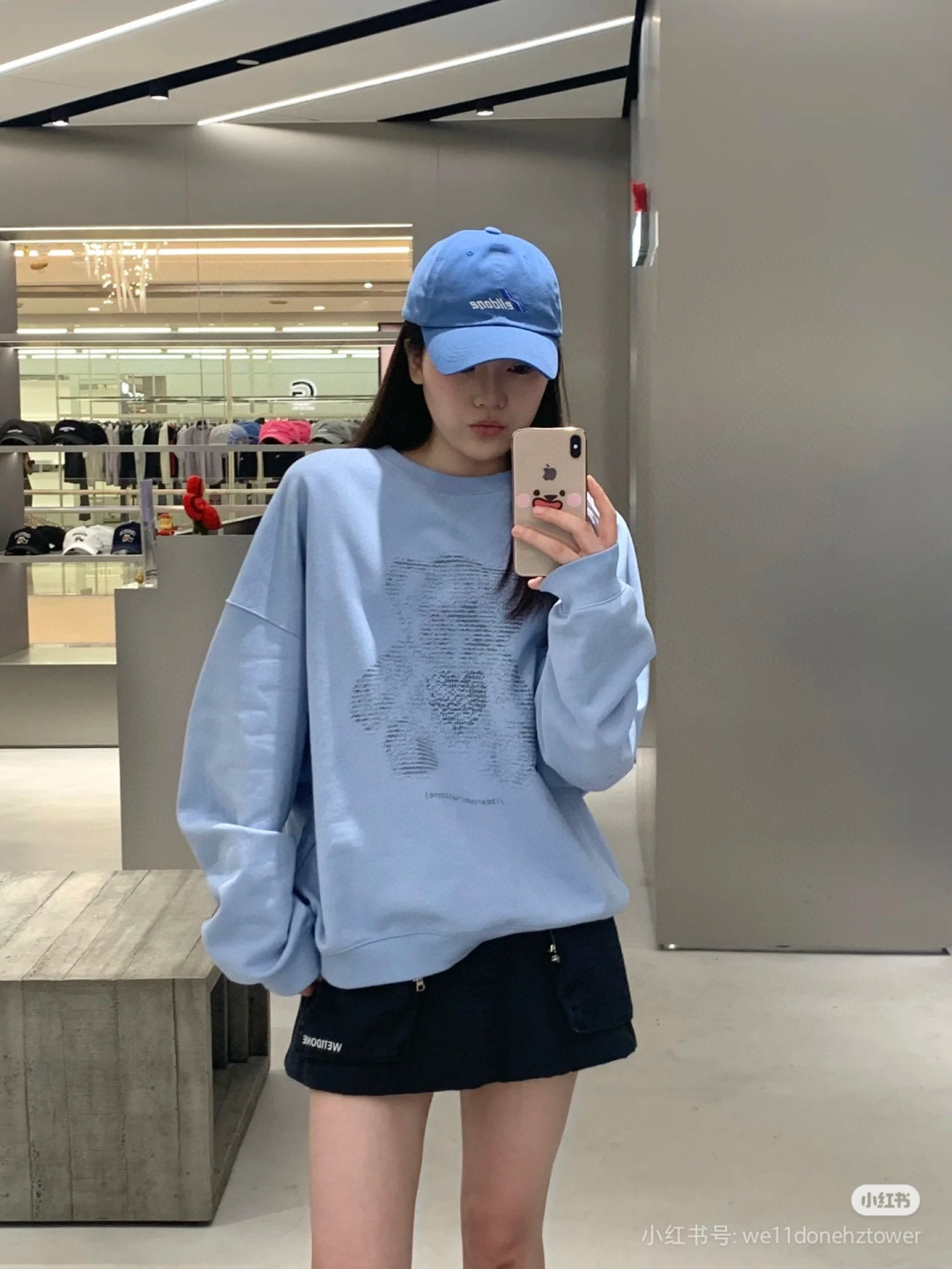 We11done 테디베어 스카이 블루 맨투맨 2