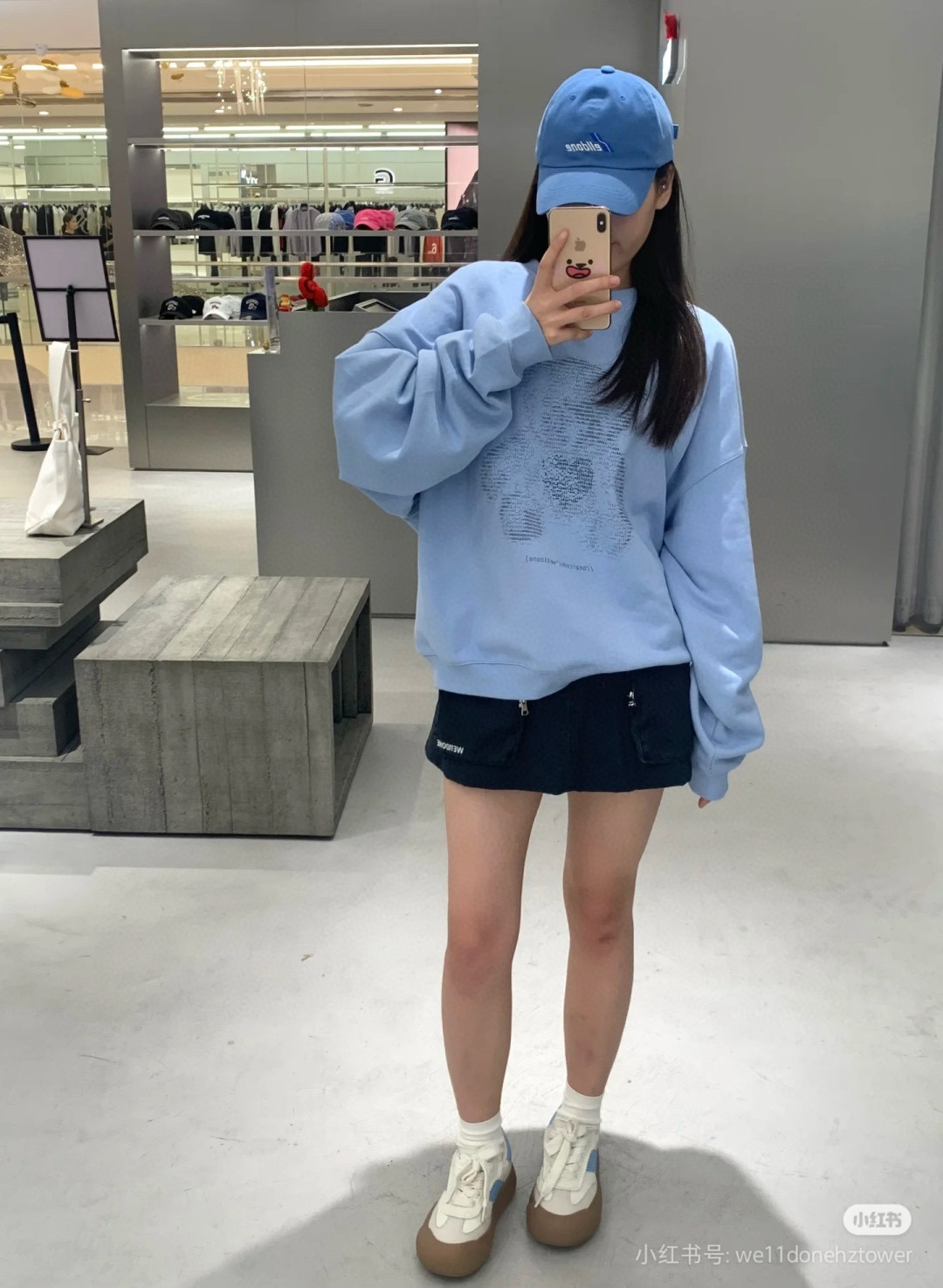 We11done 테디베어 스카이 블루 맨투맨 3