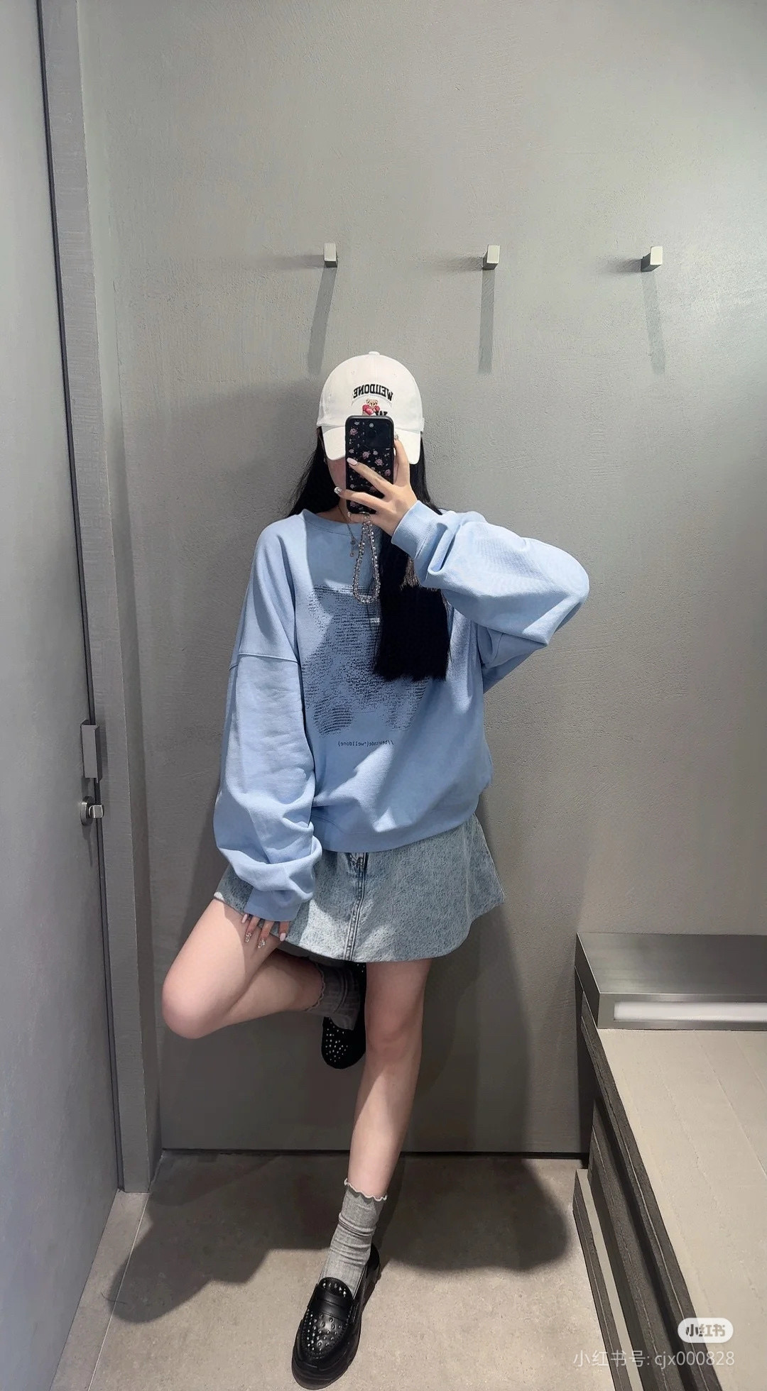 We11done 테디베어 스카이 블루 맨투맨 6