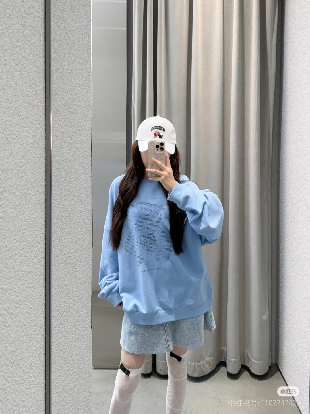 We11done 테디베어 스카이 블루 맨투맨 7