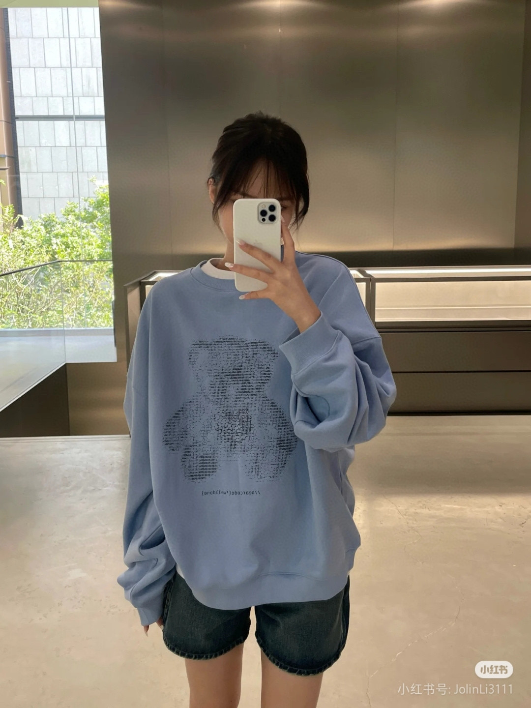 We11done 테디베어 스카이 블루 맨투맨 11