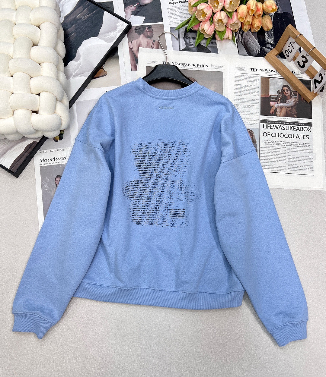 We11done 테디베어 스카이 블루 맨투맨 14