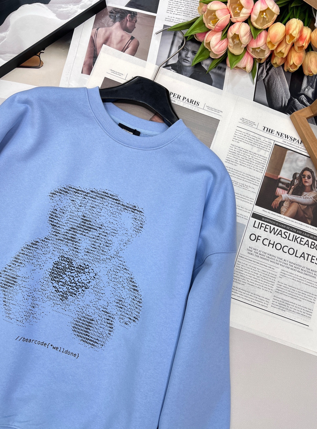 We11done 테디베어 스카이 블루 맨투맨 17