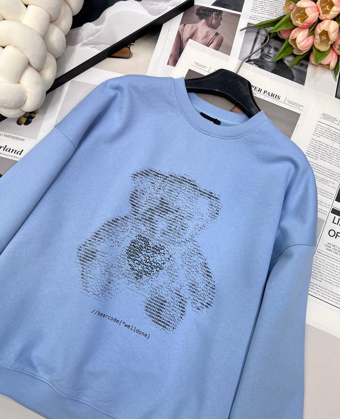 We11done 테디베어 스카이 블루 맨투맨 20