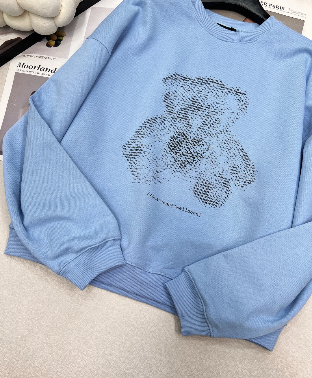 We11done 테디베어 스카이 블루 맨투맨 21