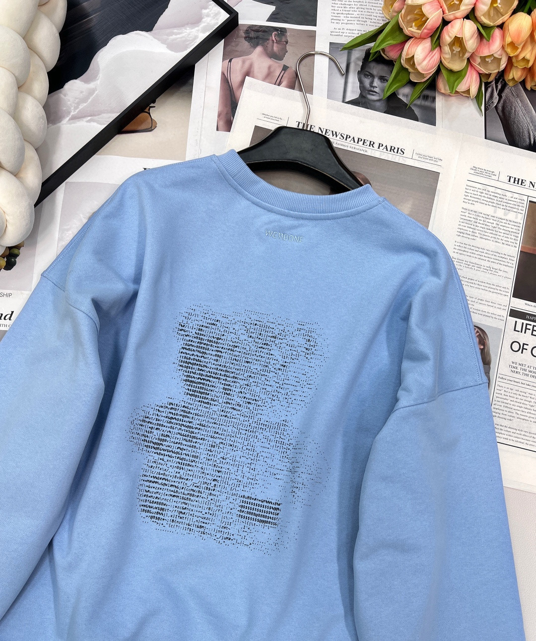 We11done 테디베어 스카이 블루 맨투맨 23