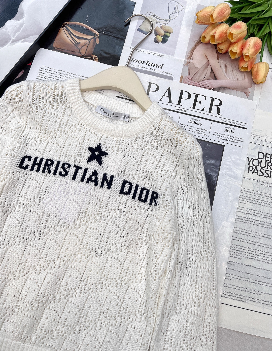 Christian Dior 디올 로고 펀칭 니트 긴팔 스웨터 5
