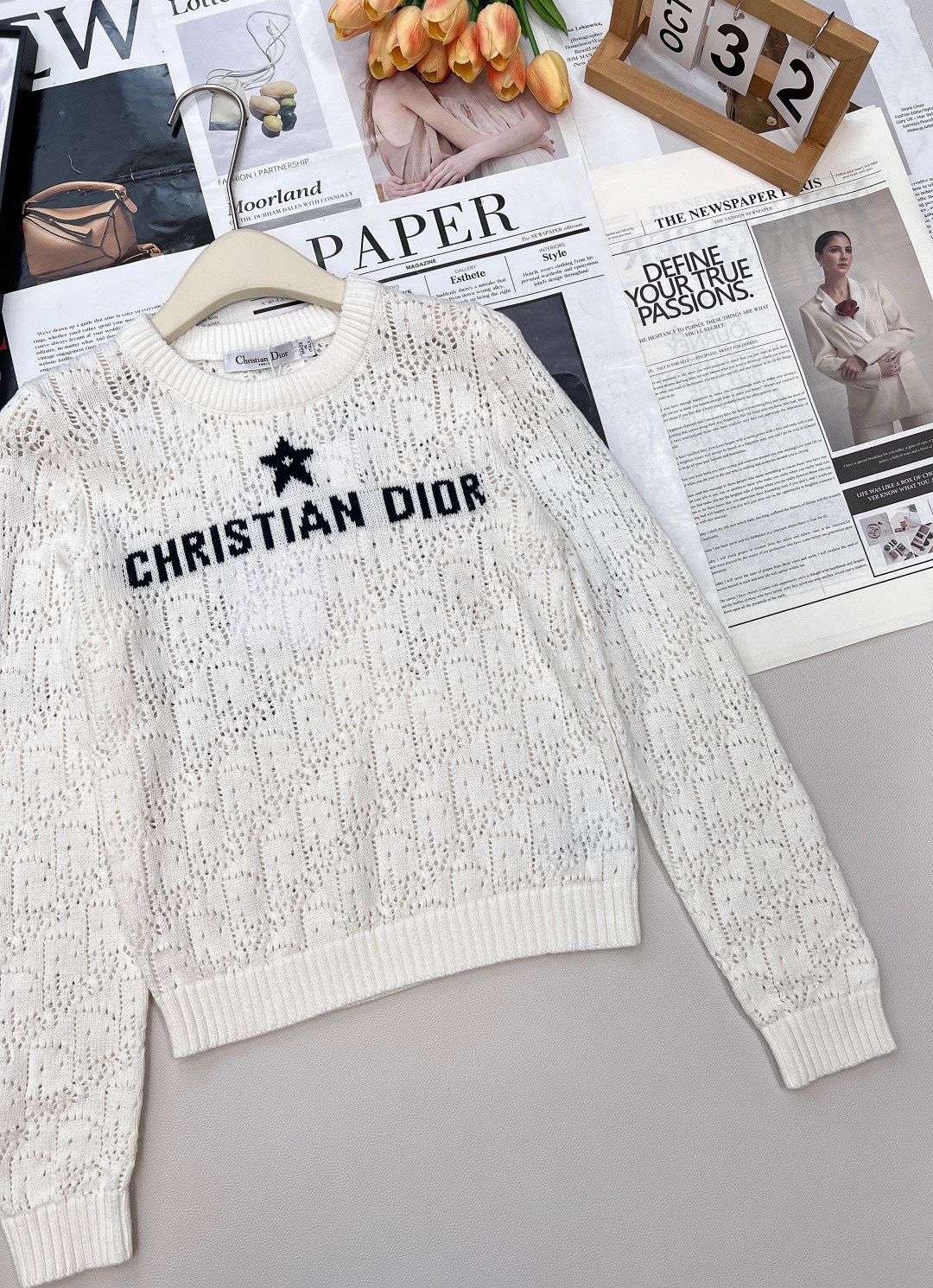 Christian Dior 디올 로고 펀칭 니트 긴팔 스웨터 6