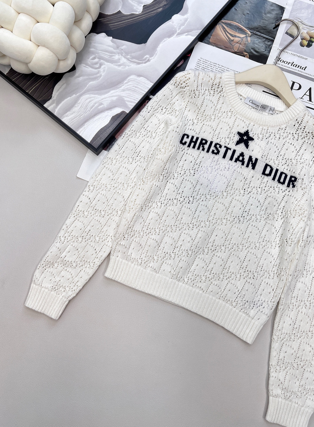 Christian Dior 디올 로고 펀칭 니트 긴팔 스웨터 7