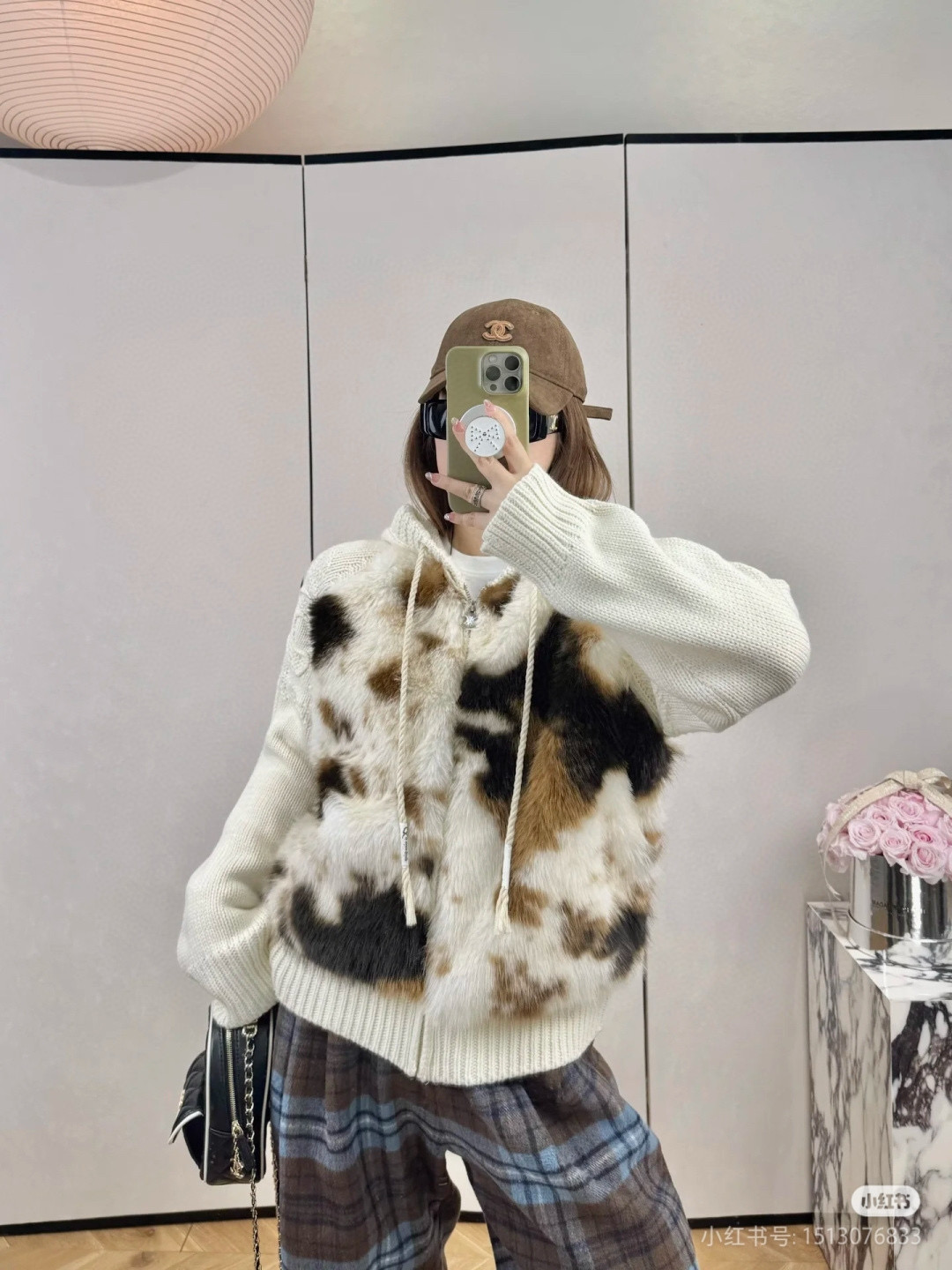 CELINE 셀린느 소가죽 배색 후드 니트 집업 7