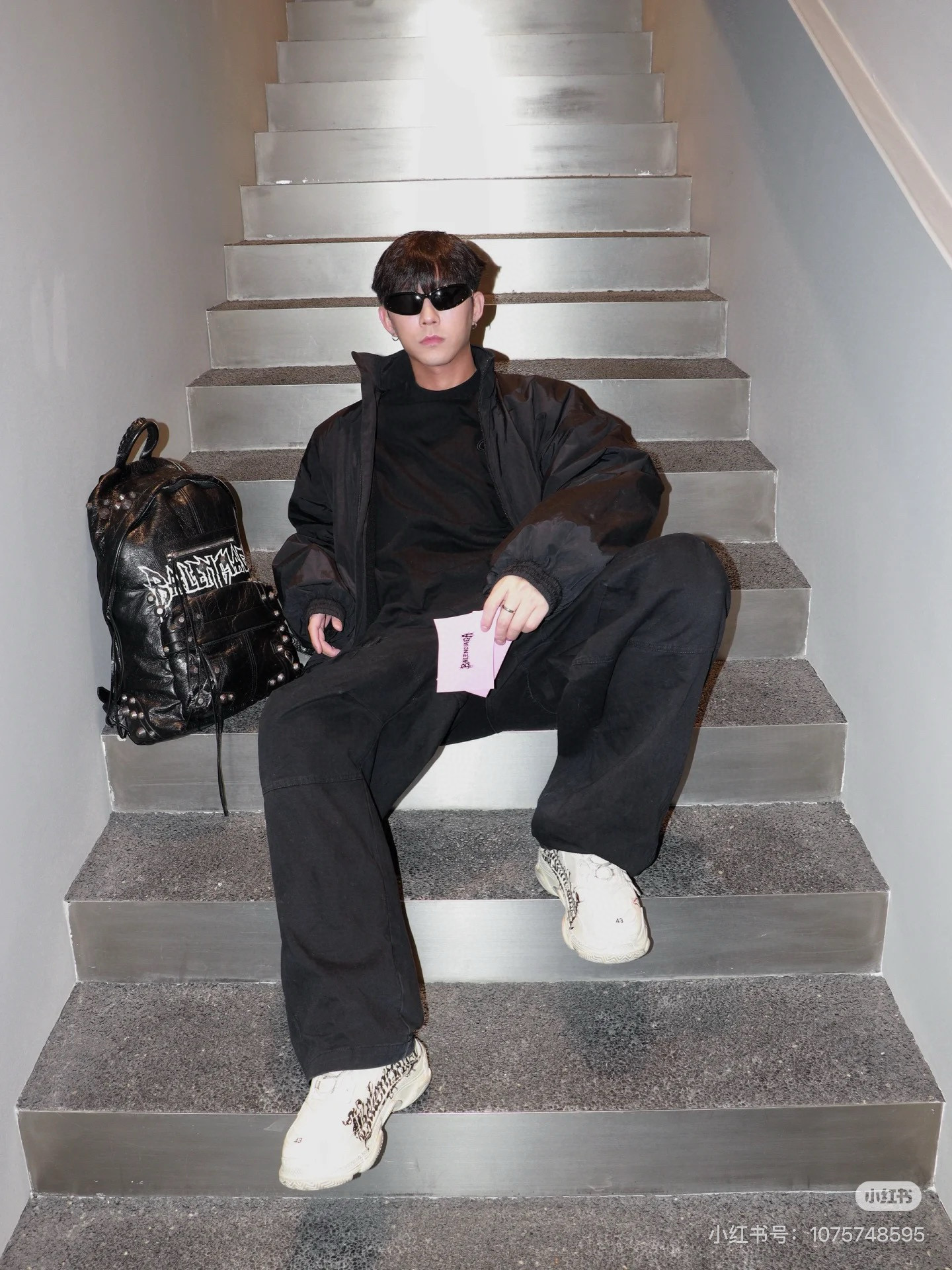 Balenciaga 발렌시아가 르 카골 레더 로고 백팩 4