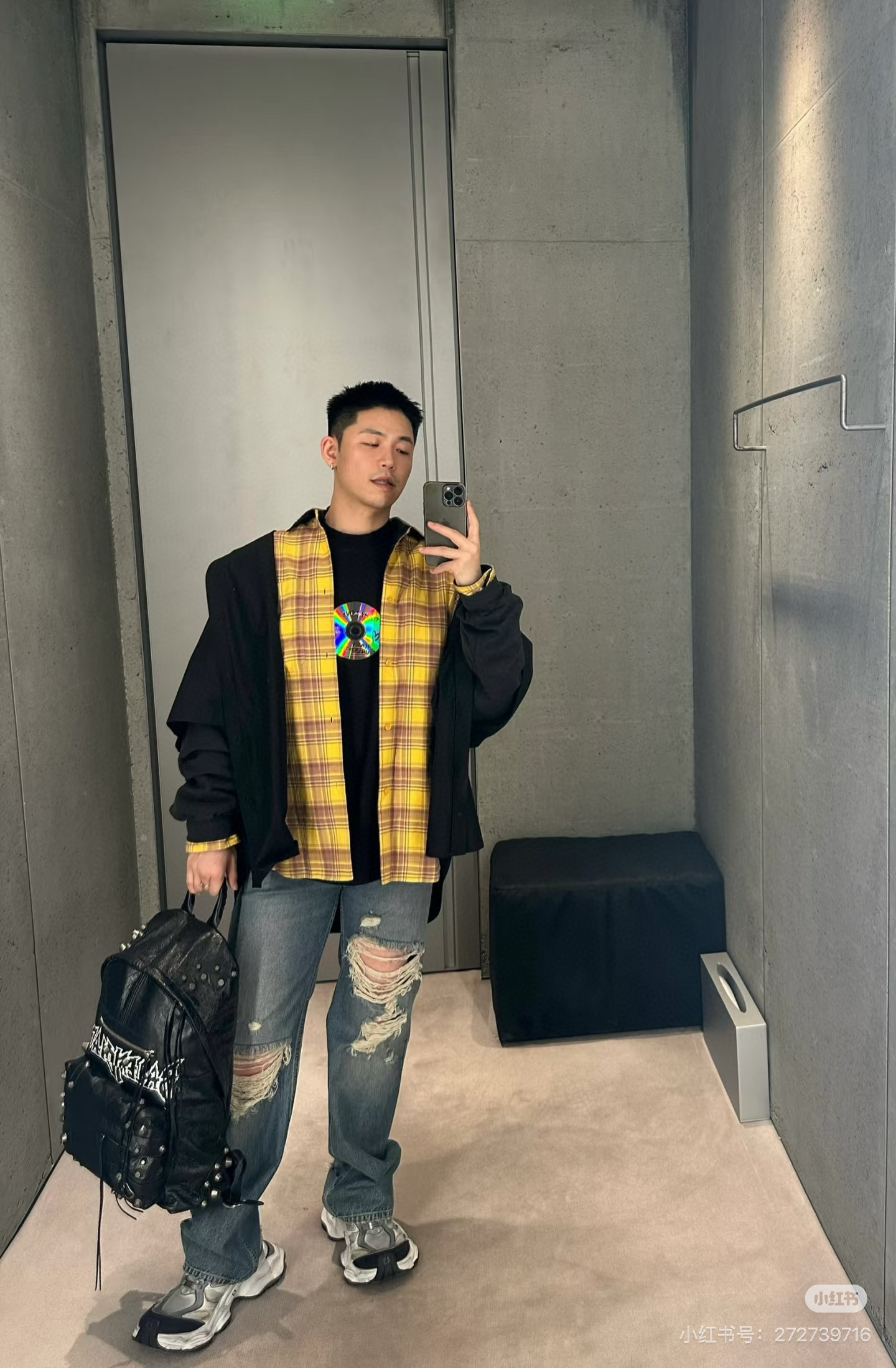 Balenciaga 발렌시아가 르 카골 레더 로고 백팩 7