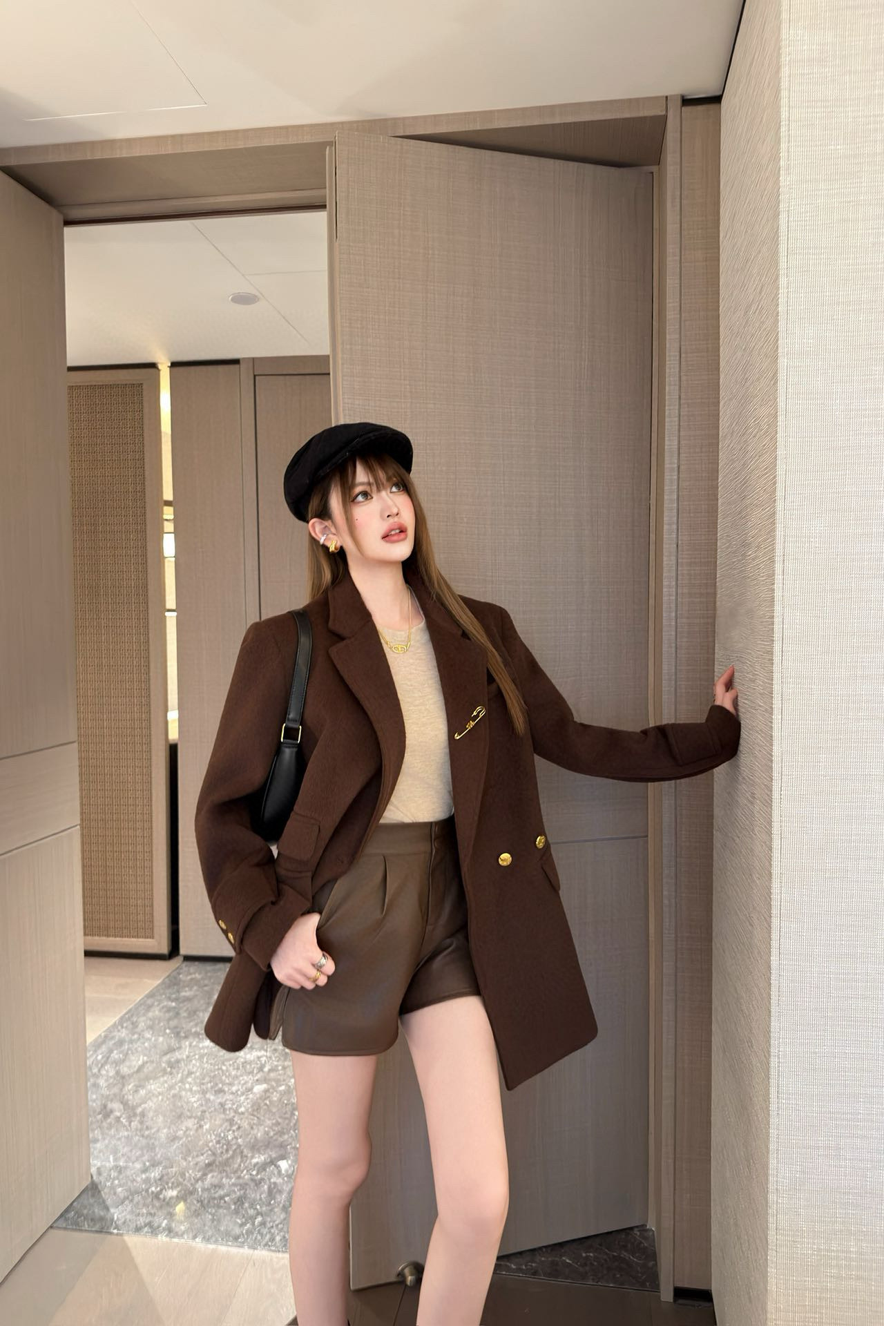 Celine 셀린느 브라운 울 혼방 골드 버튼 테일러드 자켓 2