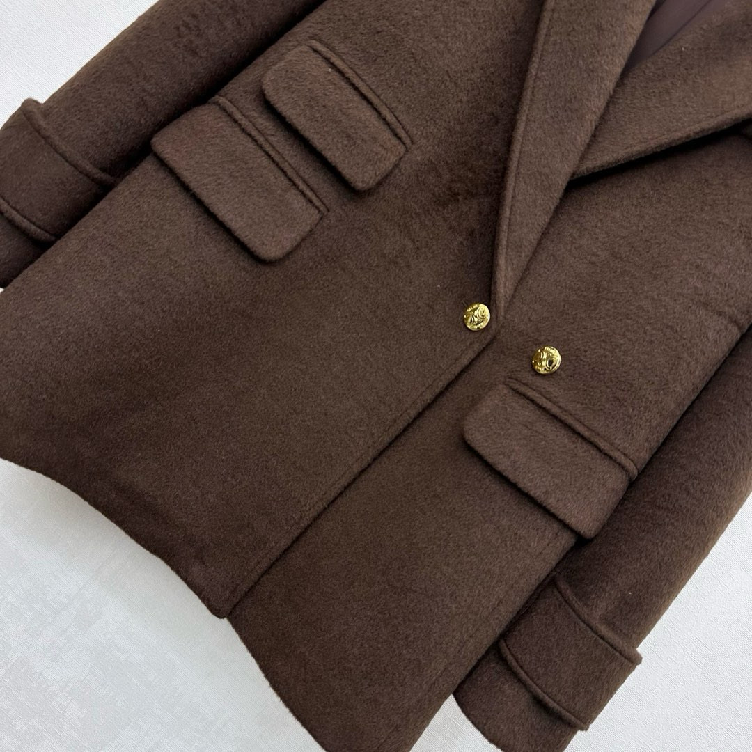 Celine 셀린느 브라운 울 혼방 골드 버튼 테일러드 자켓 13