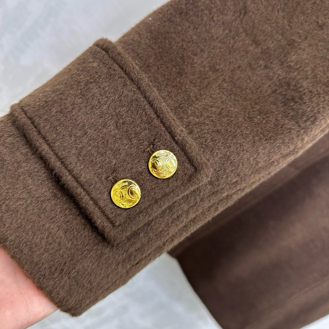 Celine 셀린느 브라운 울 혼방 골드 버튼 테일러드 자켓 17