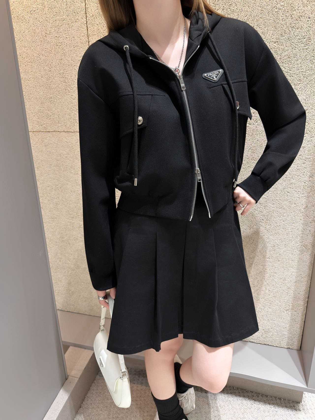 Prada 프라다 로고 패치 후드 집업 자켓 5