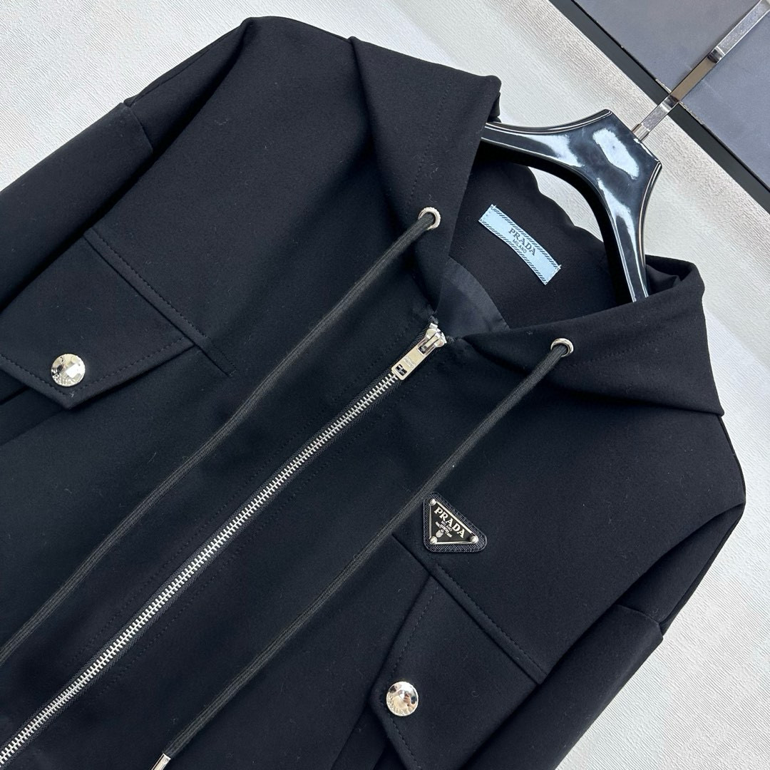 Prada 프라다 로고 패치 후드 집업 자켓 11