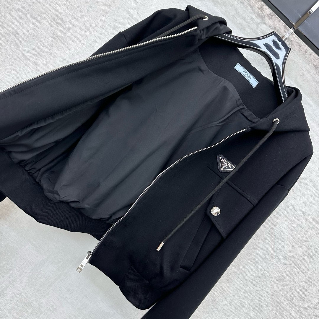 Prada 프라다 로고 패치 후드 집업 자켓 14